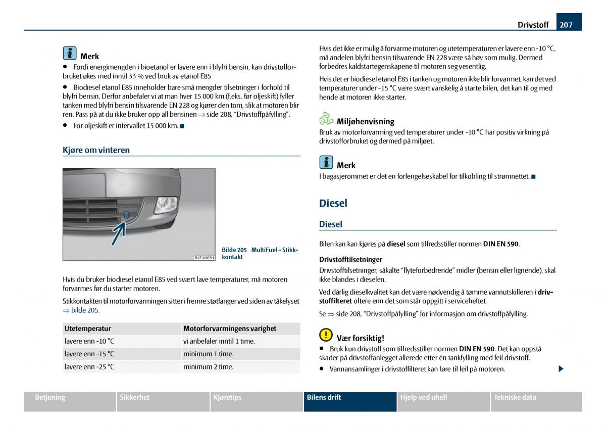 Skoda Octavia I 1 bruksanvisningen / page 208