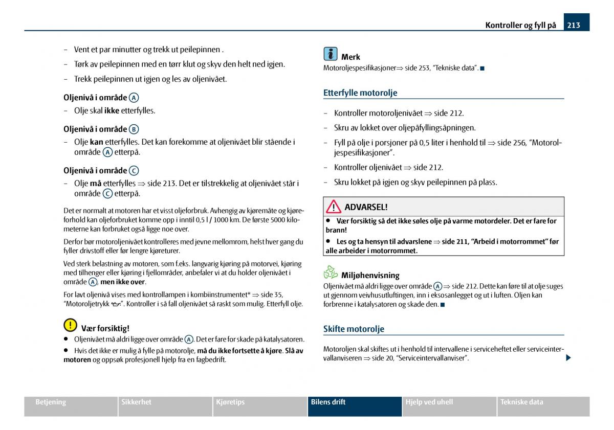 Skoda Octavia I 1 bruksanvisningen / page 214