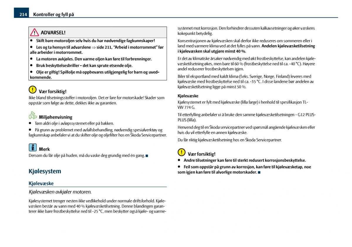 Skoda Octavia I 1 bruksanvisningen / page 215