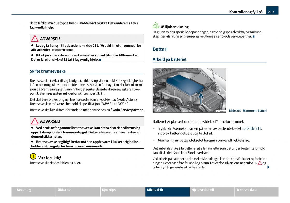 Skoda Octavia I 1 bruksanvisningen / page 218