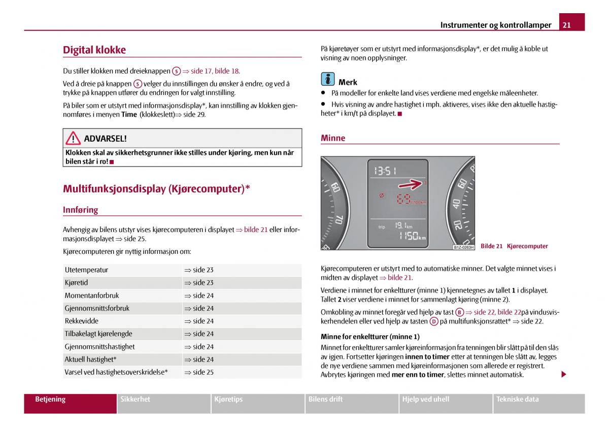 Skoda Octavia I 1 bruksanvisningen / page 22