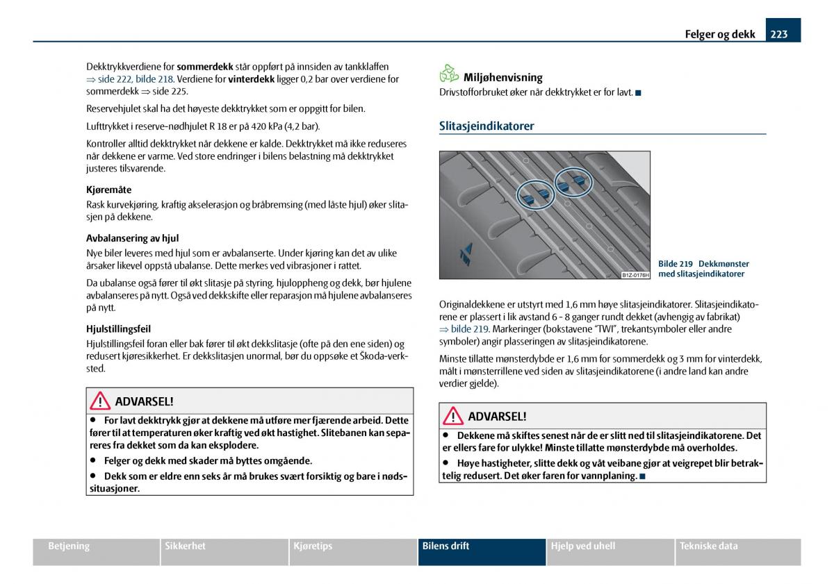 Skoda Octavia I 1 bruksanvisningen / page 224