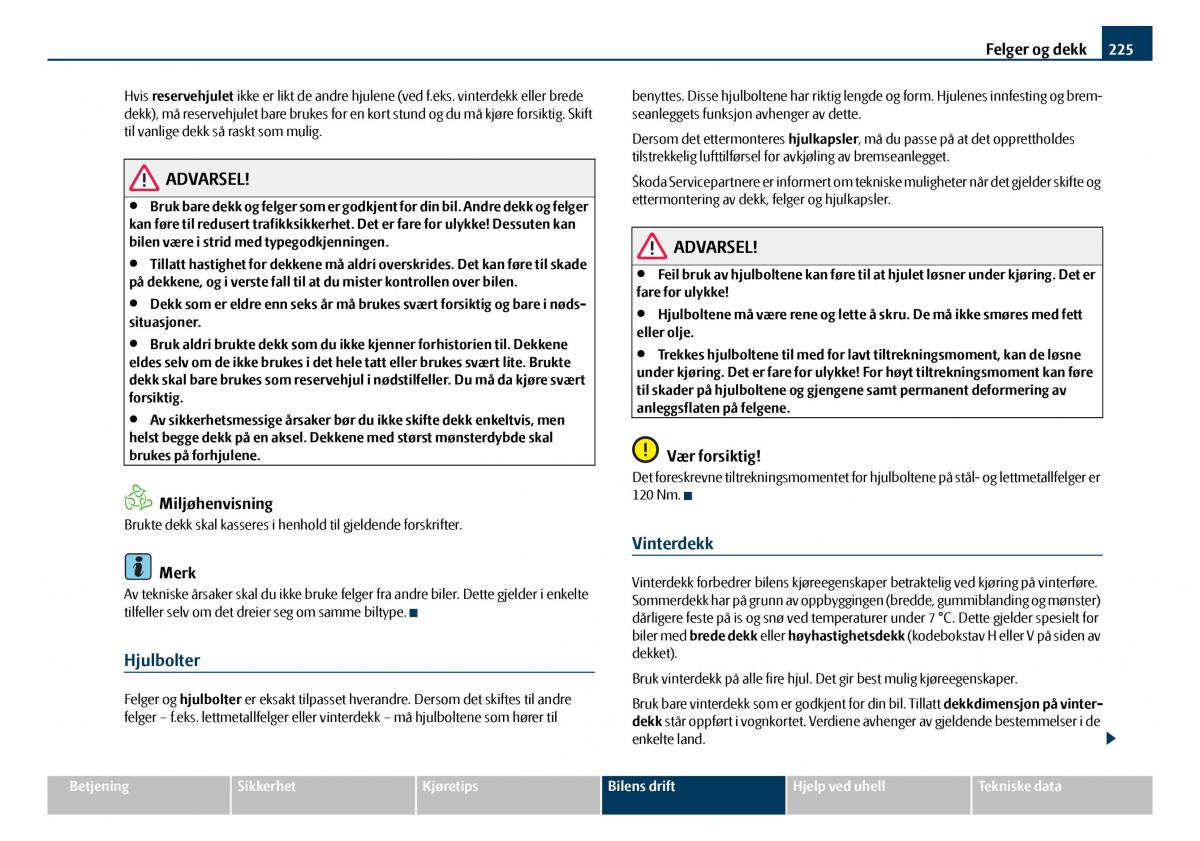 Skoda Octavia I 1 bruksanvisningen / page 226