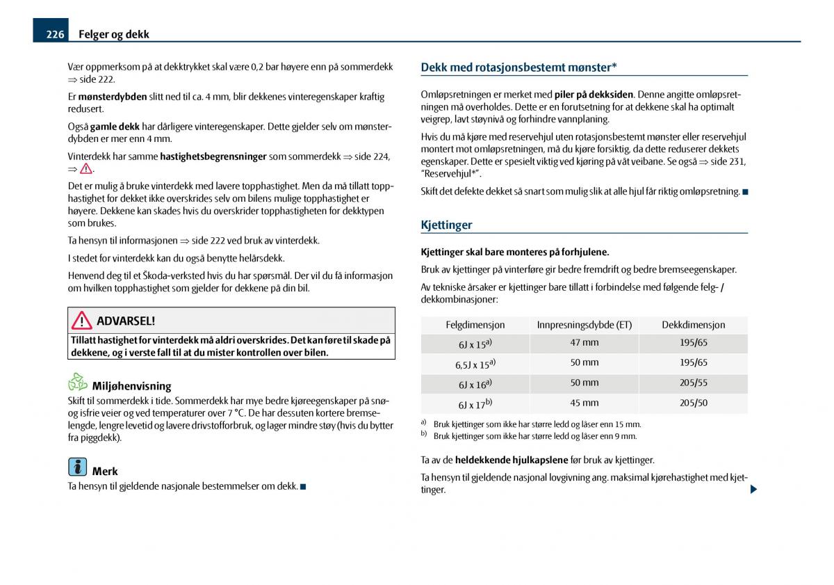 Skoda Octavia I 1 bruksanvisningen / page 227