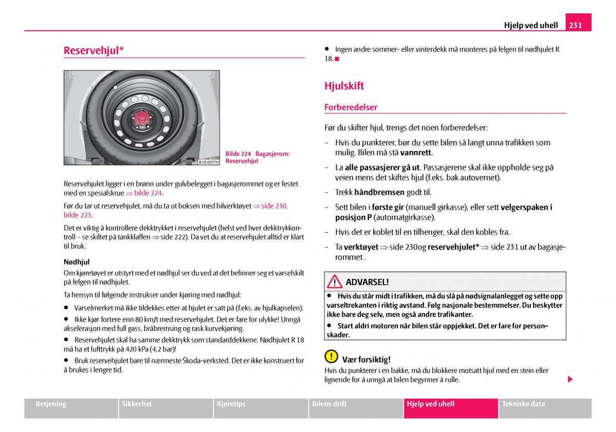 Skoda Octavia I 1 bruksanvisningen / page 232