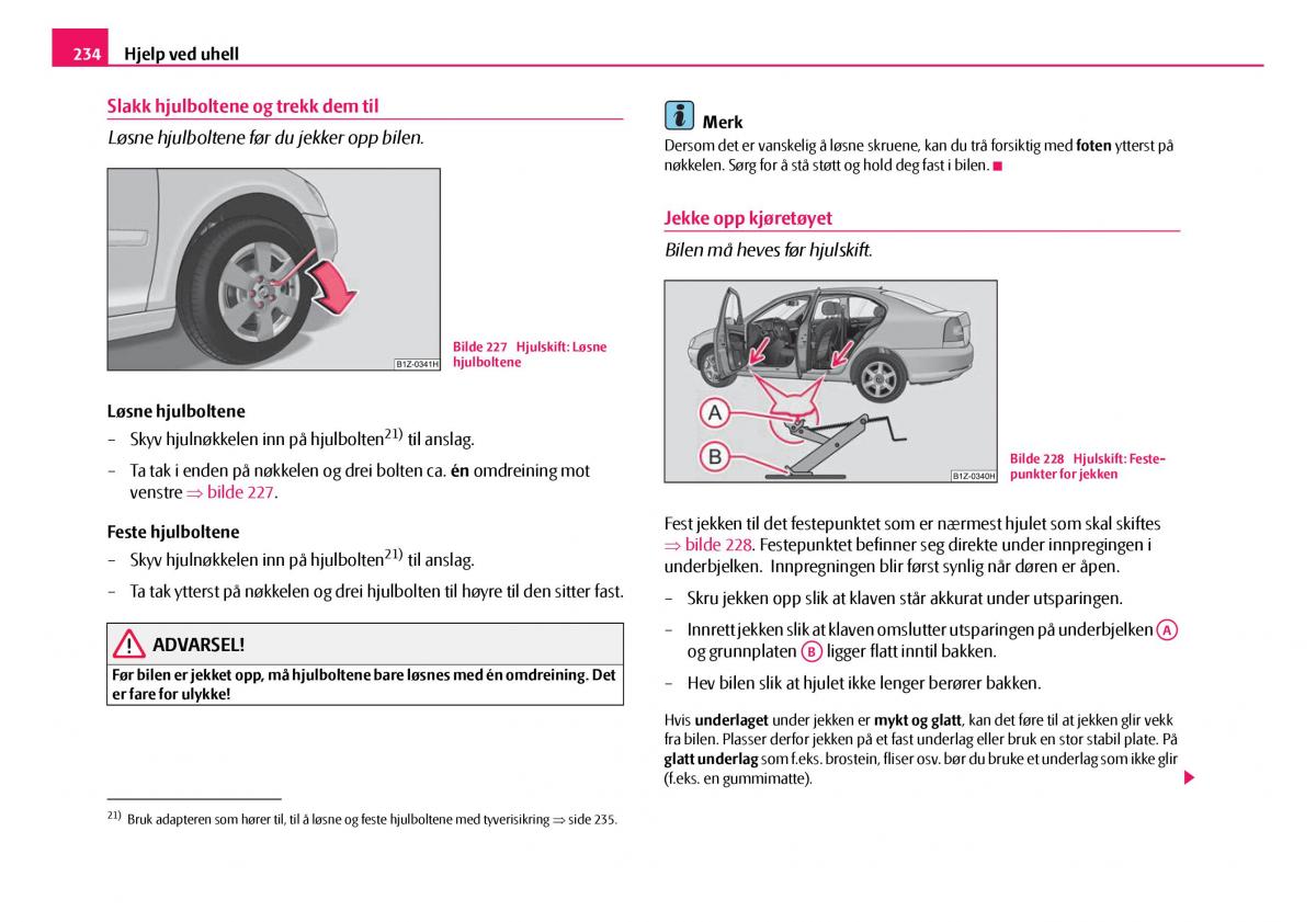 Skoda Octavia I 1 bruksanvisningen / page 235