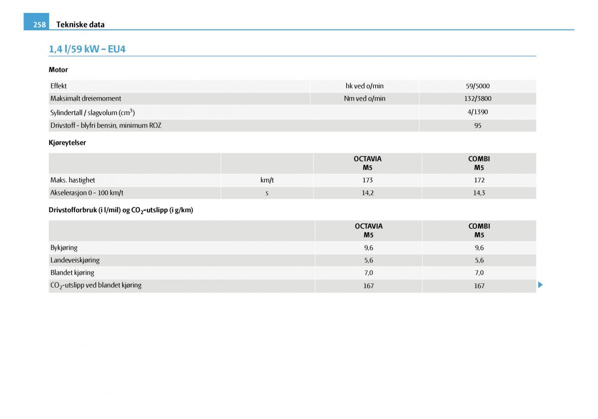 Skoda Octavia I 1 bruksanvisningen / page 259