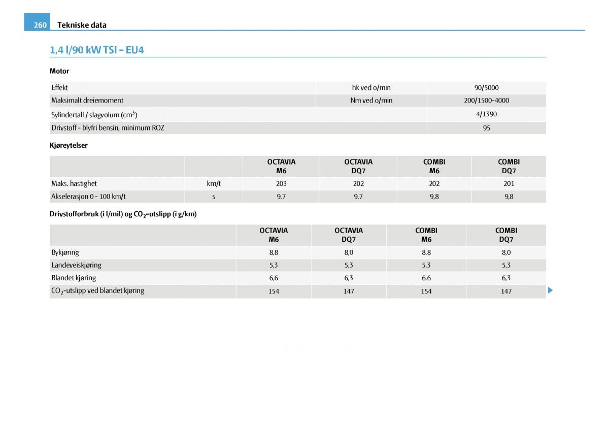 Skoda Octavia I 1 bruksanvisningen / page 261