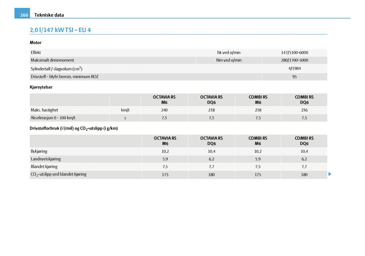 Skoda Octavia I 1 bruksanvisningen / page 267