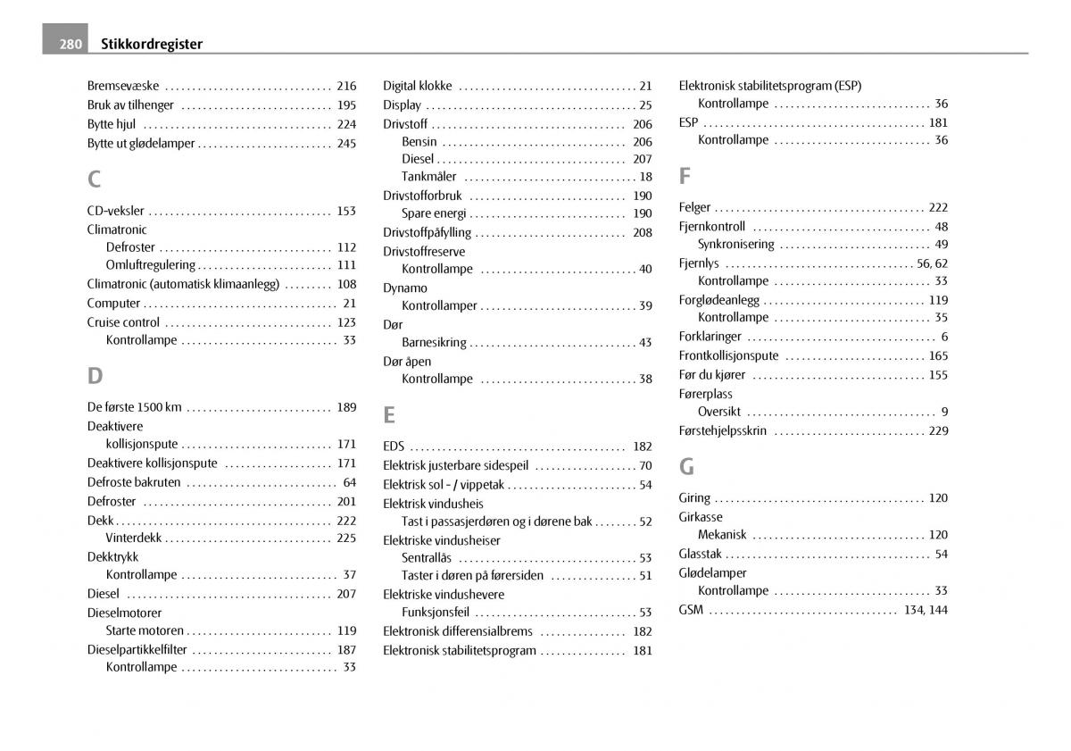 Skoda Octavia I 1 bruksanvisningen / page 281