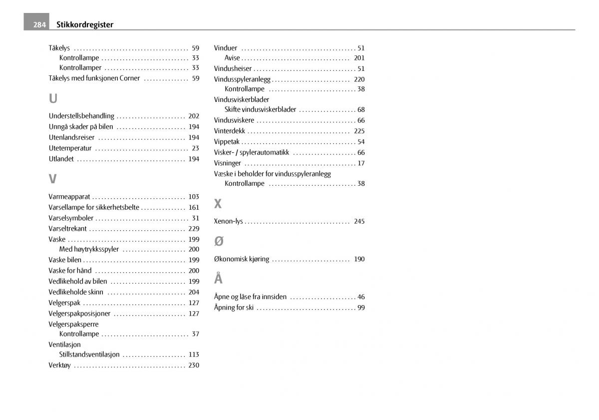 Skoda Octavia I 1 bruksanvisningen / page 285