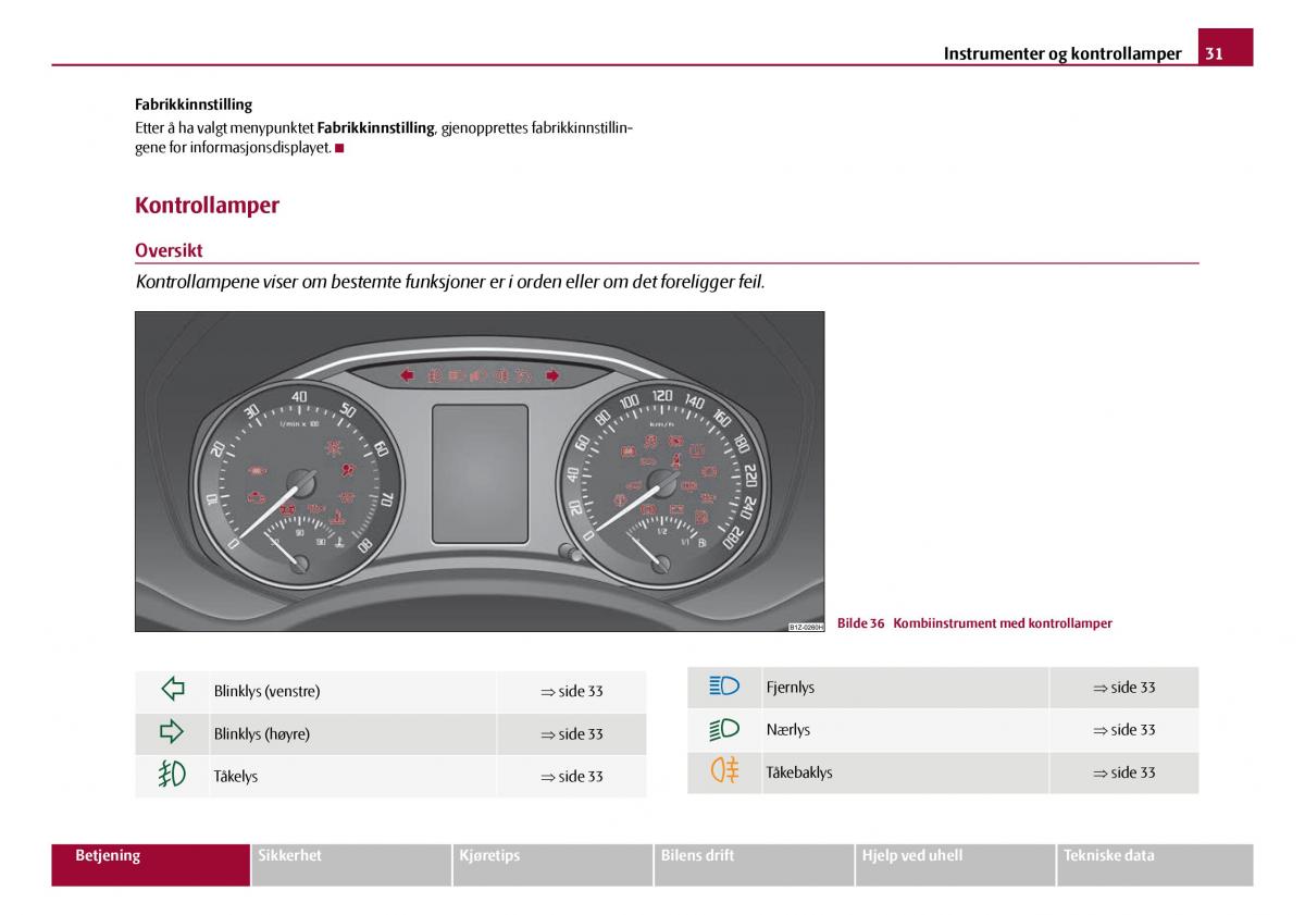 Skoda Octavia I 1 bruksanvisningen / page 32