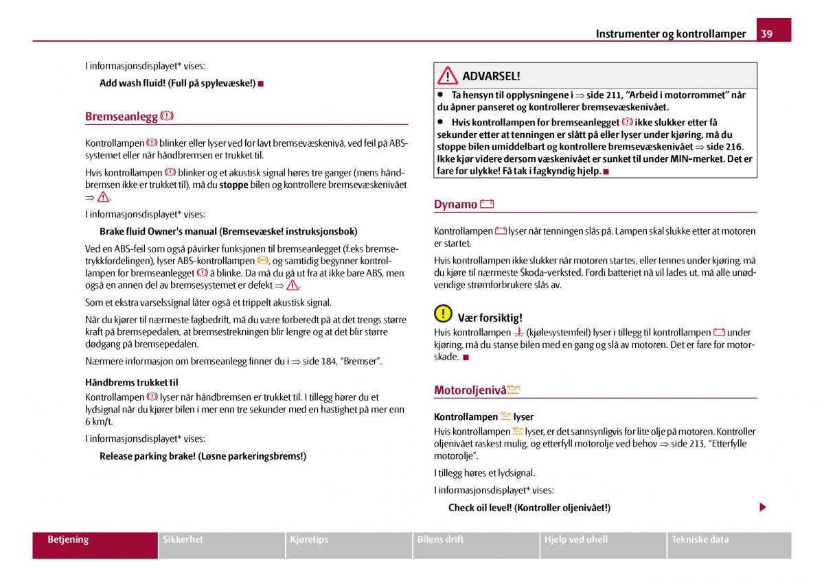 Skoda Octavia I 1 bruksanvisningen / page 40