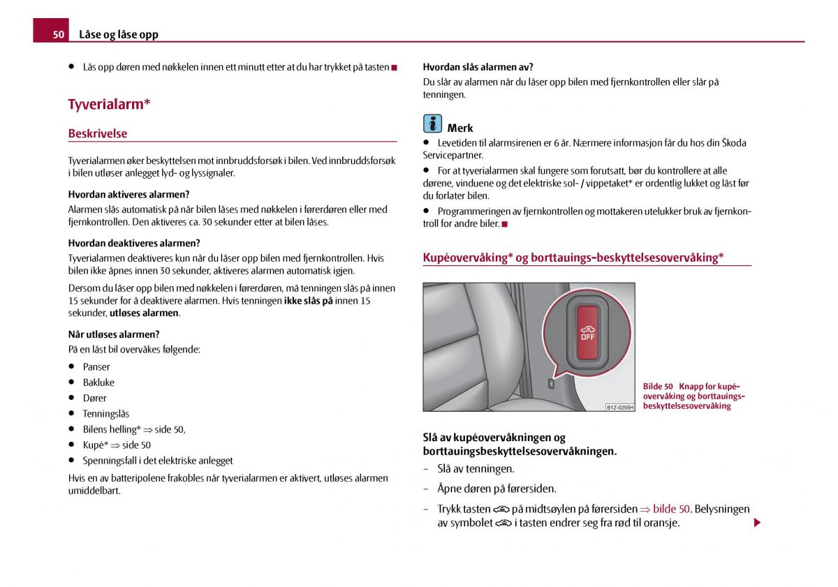 Skoda Octavia I 1 bruksanvisningen / page 51