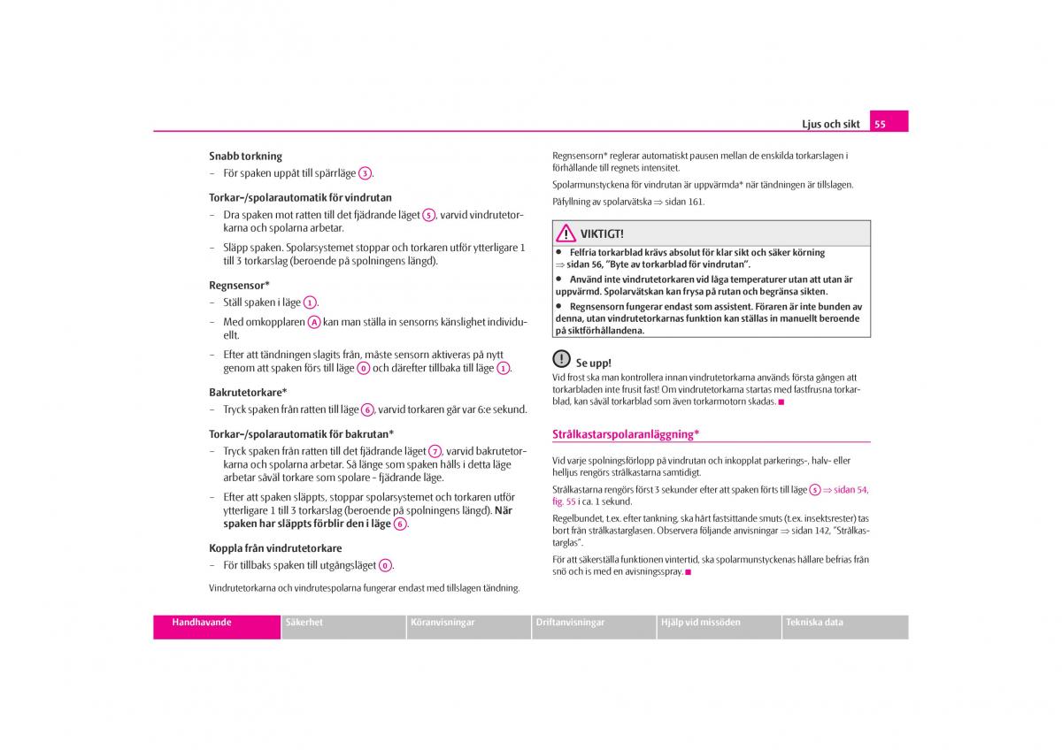 Skoda Octavia I 1 instruktionsbok / page 56