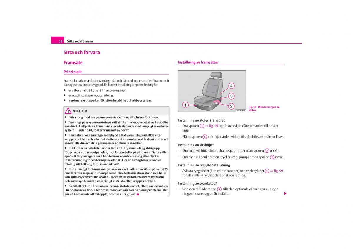 Skoda Octavia I 1 instruktionsbok / page 59