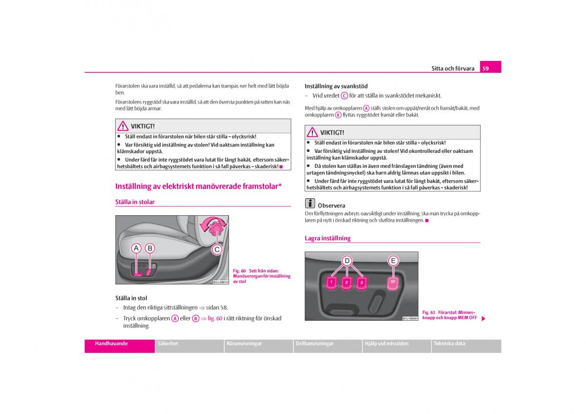 Skoda Octavia I 1 instruktionsbok / page 60