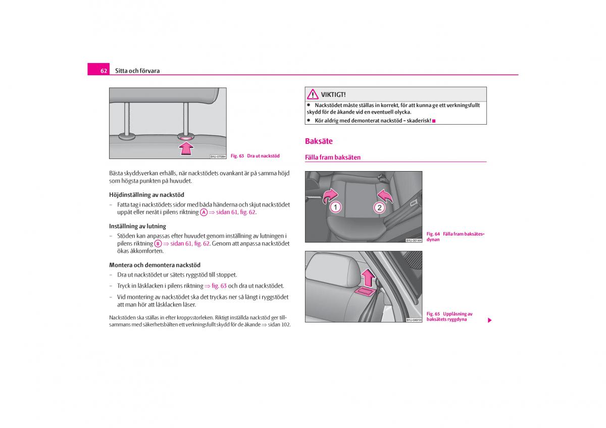 Skoda Octavia I 1 instruktionsbok / page 63