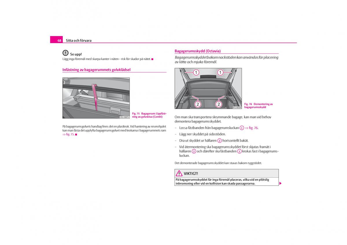 Skoda Octavia I 1 instruktionsbok / page 69