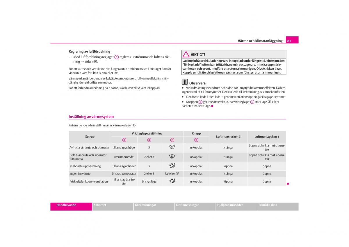 Skoda Octavia I 1 instruktionsbok / page 82