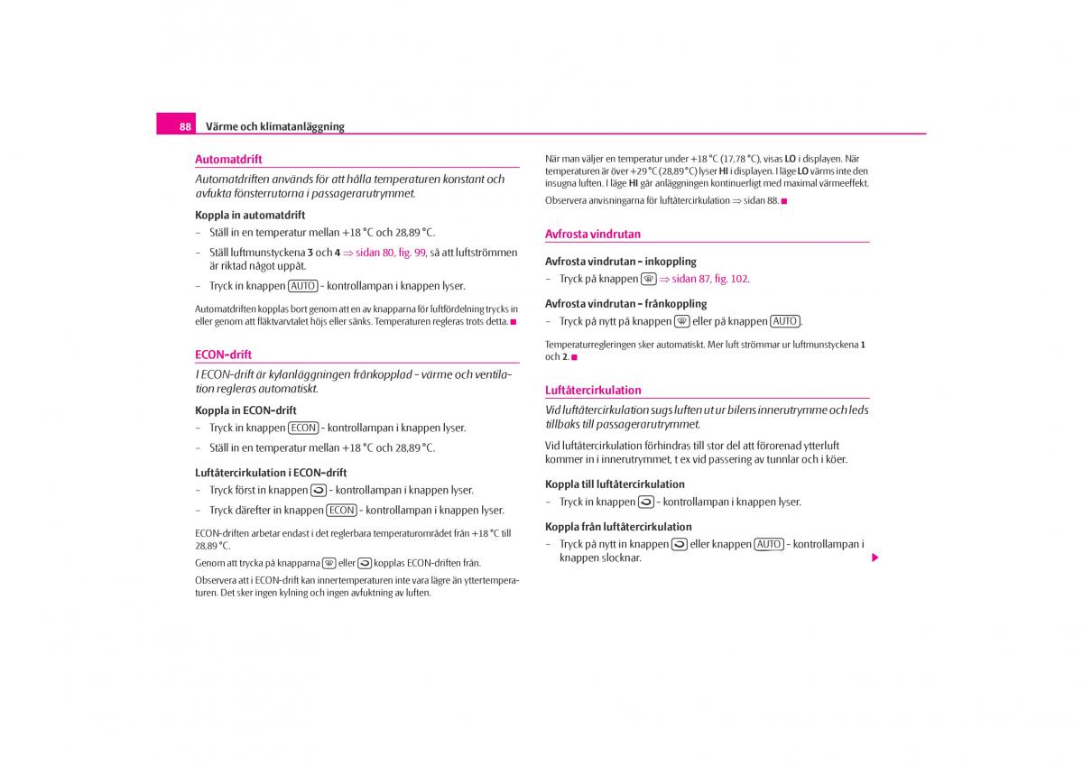 Skoda Octavia I 1 instruktionsbok / page 89