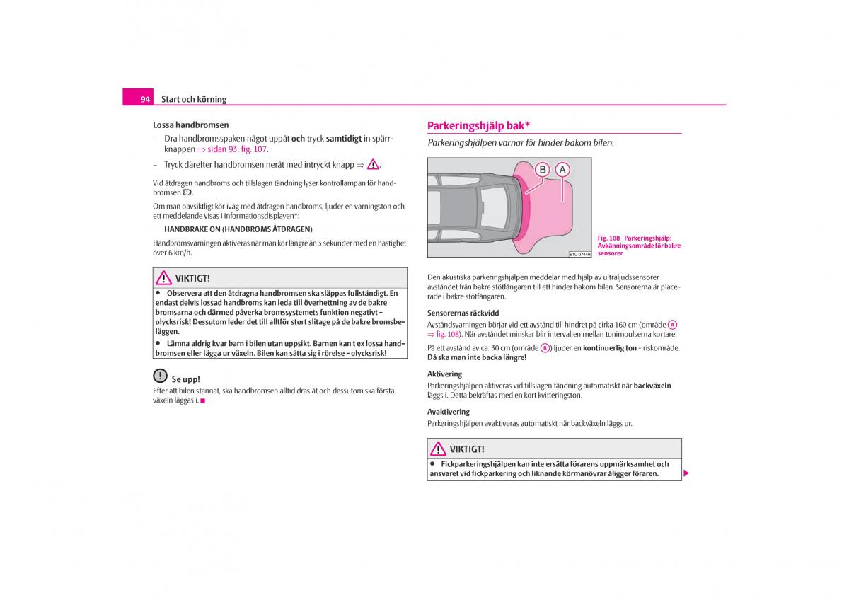 Skoda Octavia I 1 instruktionsbok / page 95