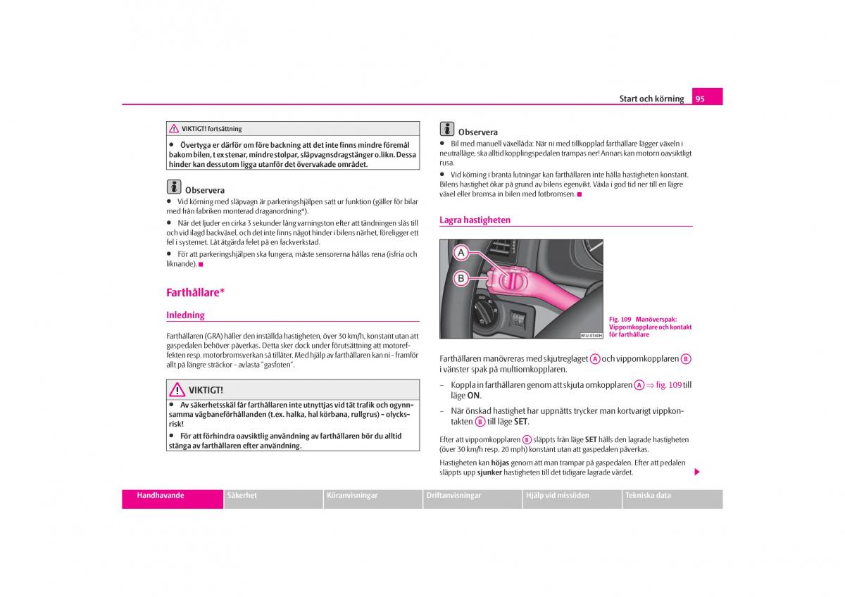 Skoda Octavia I 1 instruktionsbok / page 96