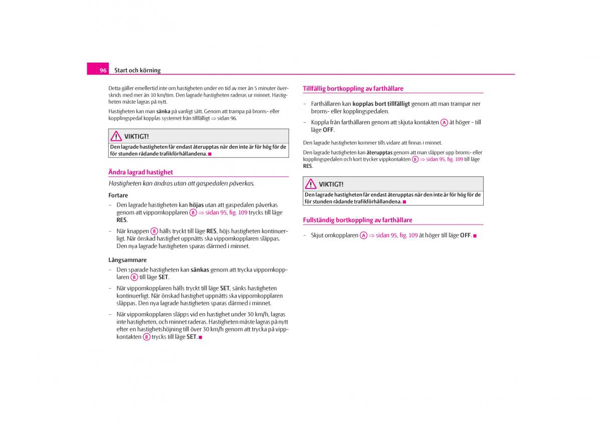 Skoda Octavia I 1 instruktionsbok / page 97