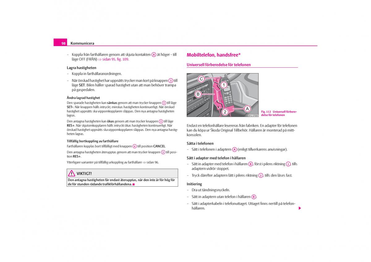 Skoda Octavia I 1 instruktionsbok / page 99