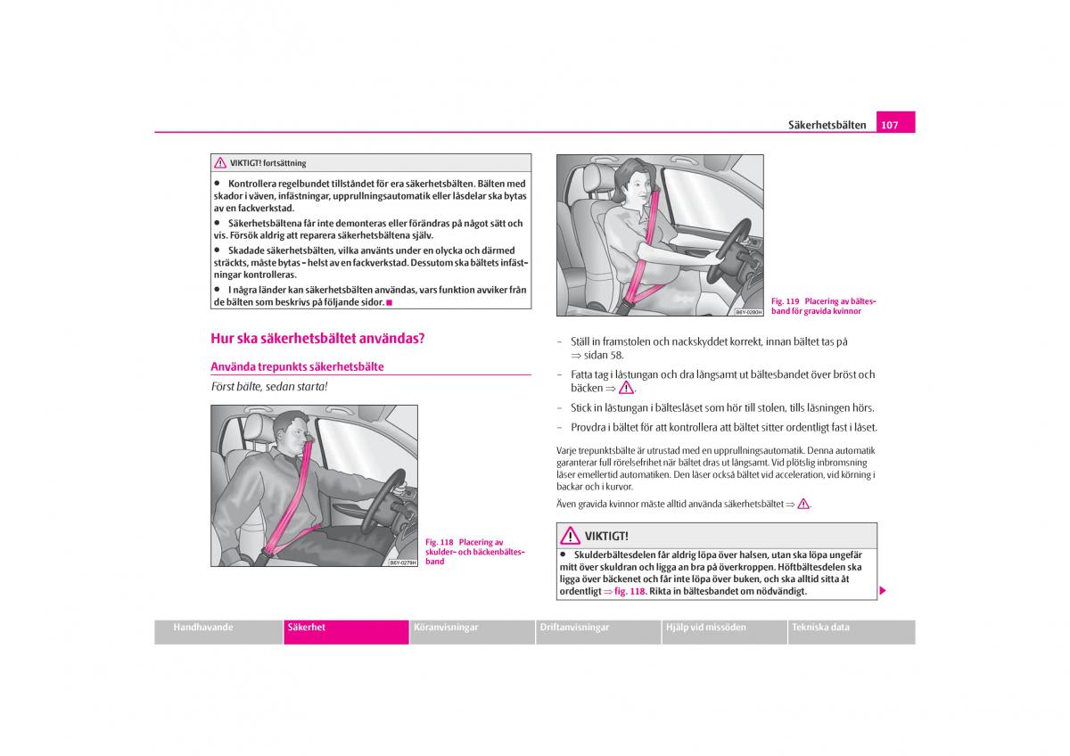 Skoda Octavia I 1 instruktionsbok / page 108