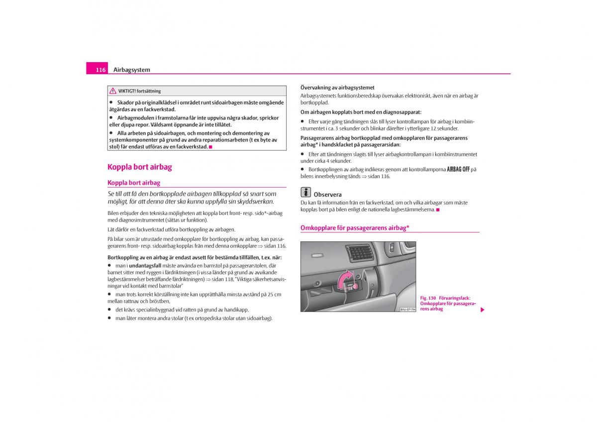 Skoda Octavia I 1 instruktionsbok / page 117