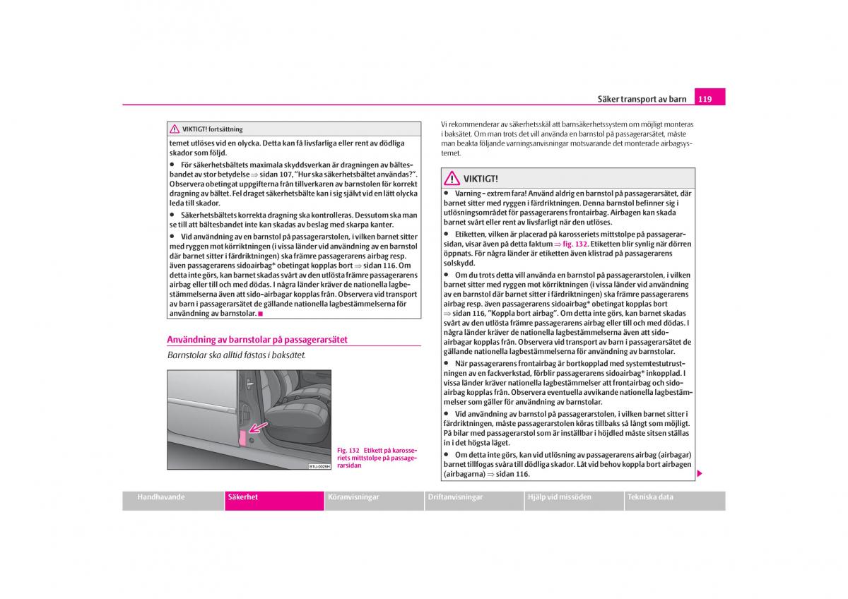 Skoda Octavia I 1 instruktionsbok / page 120