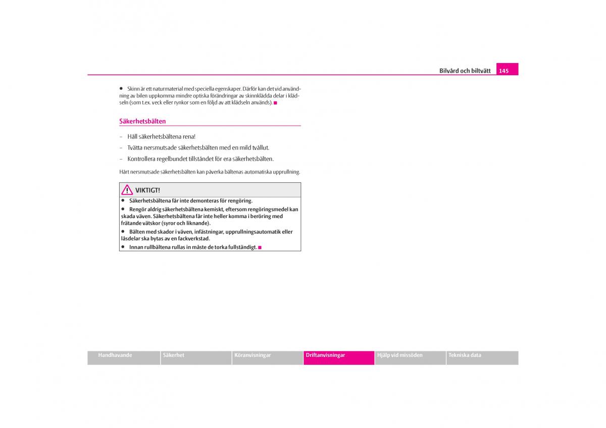 Skoda Octavia I 1 instruktionsbok / page 146