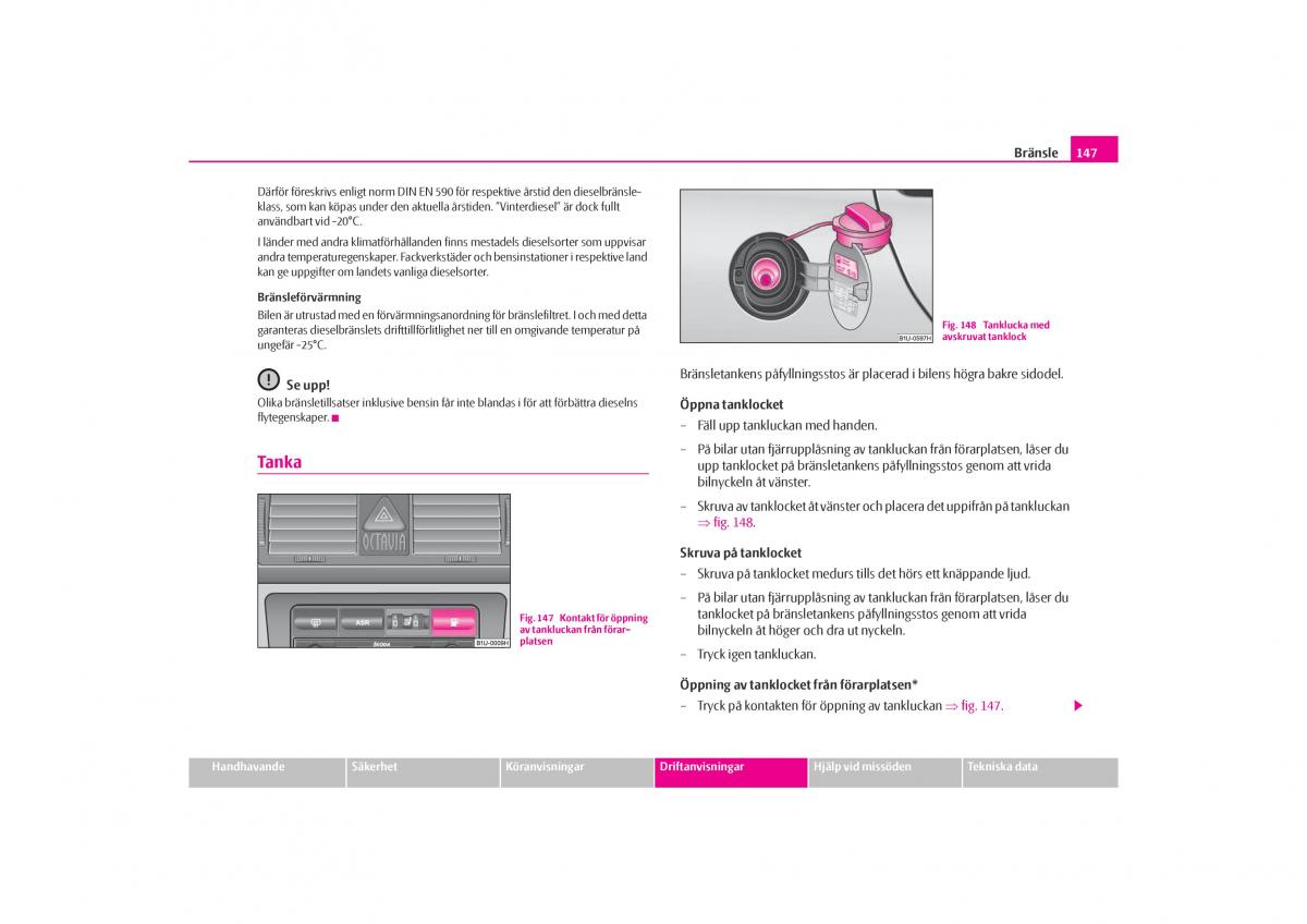 Skoda Octavia I 1 instruktionsbok / page 148