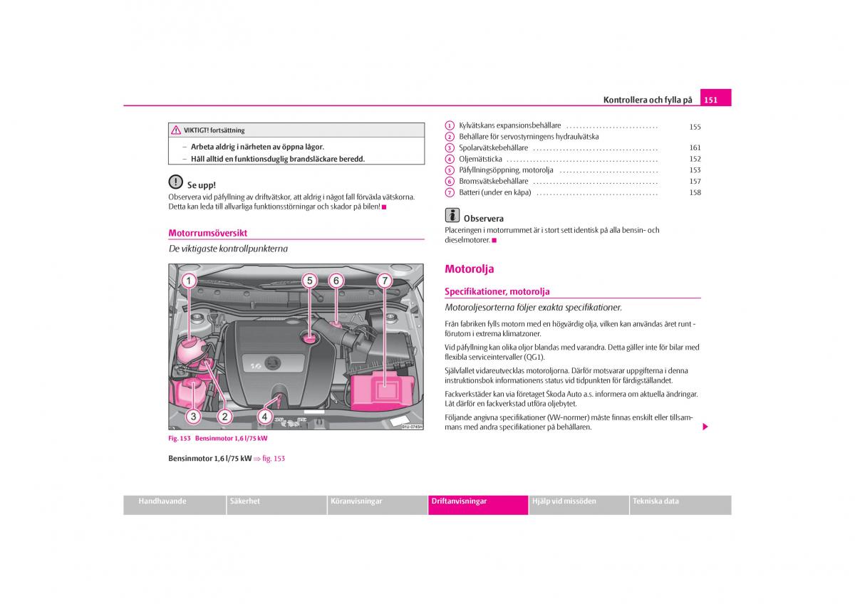 Skoda Octavia I 1 instruktionsbok / page 152