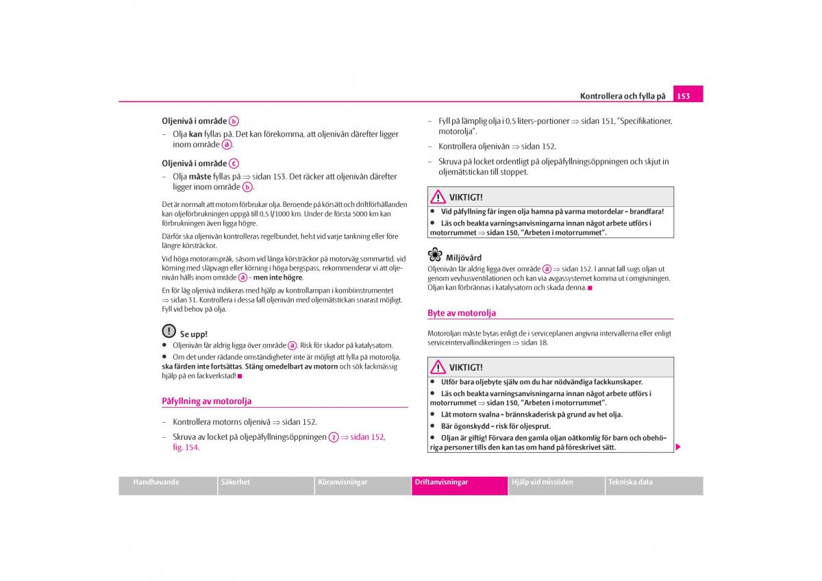 Skoda Octavia I 1 instruktionsbok / page 154