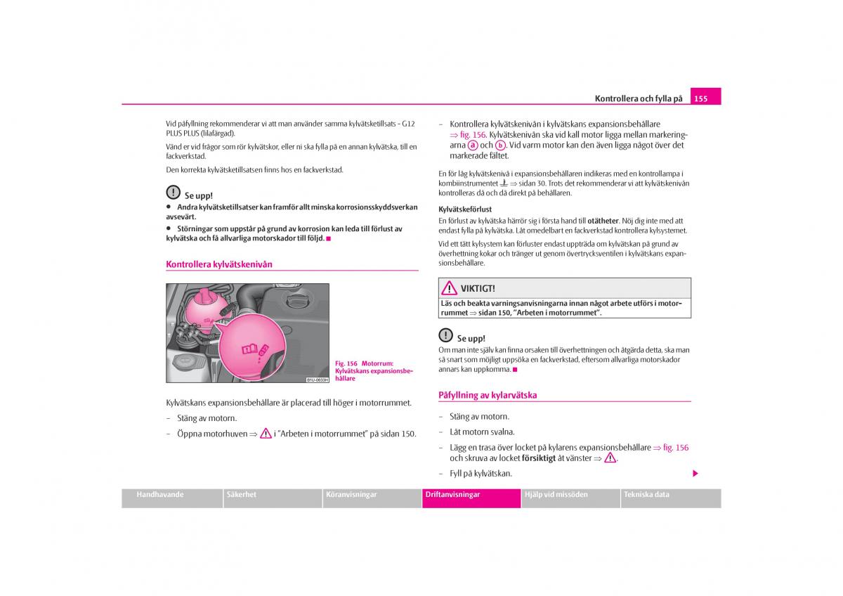 Skoda Octavia I 1 instruktionsbok / page 156