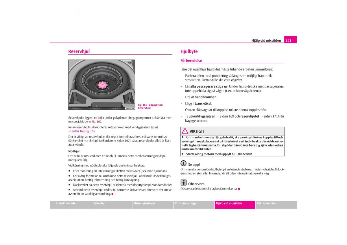 Skoda Octavia I 1 instruktionsbok / page 172