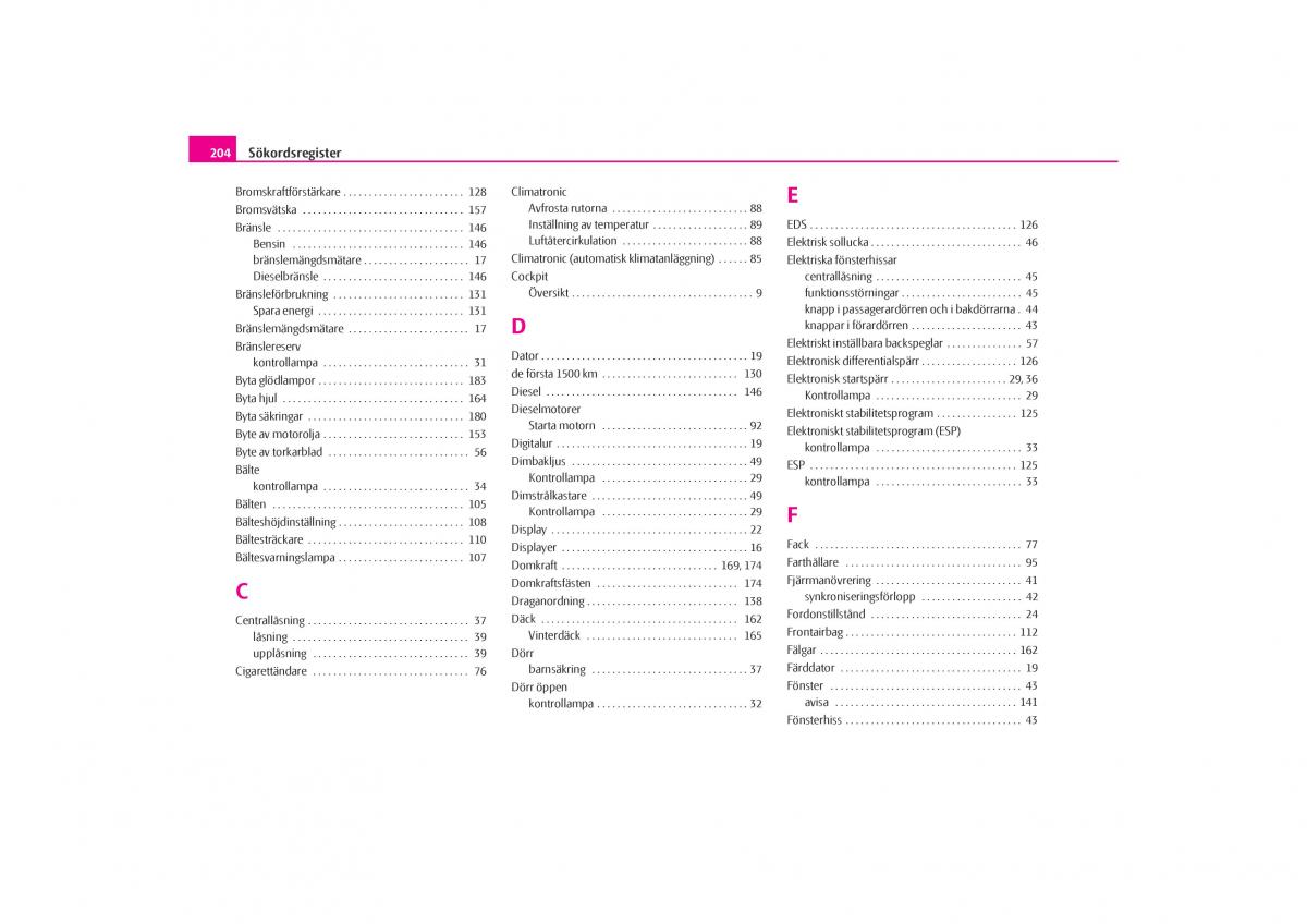 Skoda Octavia I 1 instruktionsbok / page 205