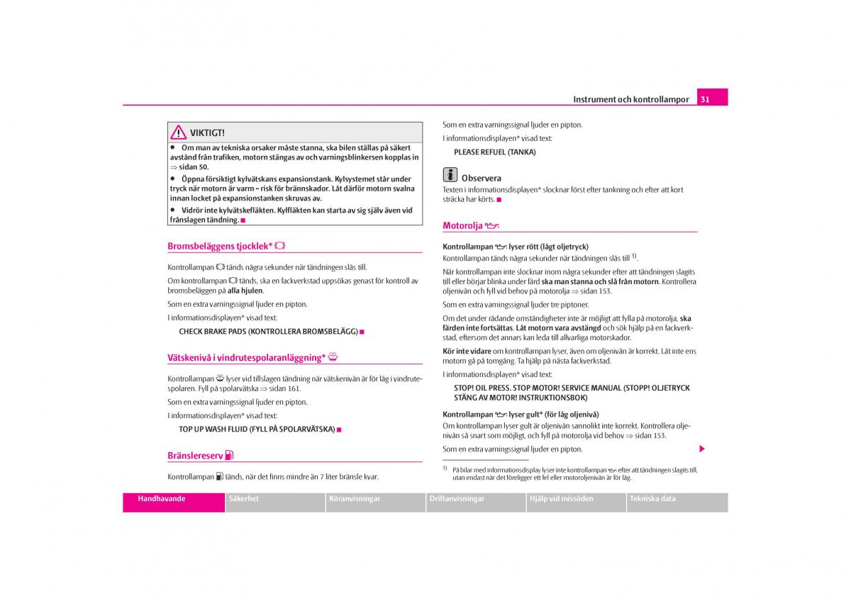 Skoda Octavia I 1 instruktionsbok / page 32