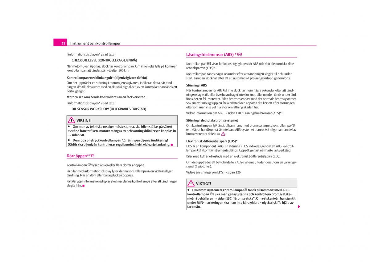 Skoda Octavia I 1 instruktionsbok / page 33