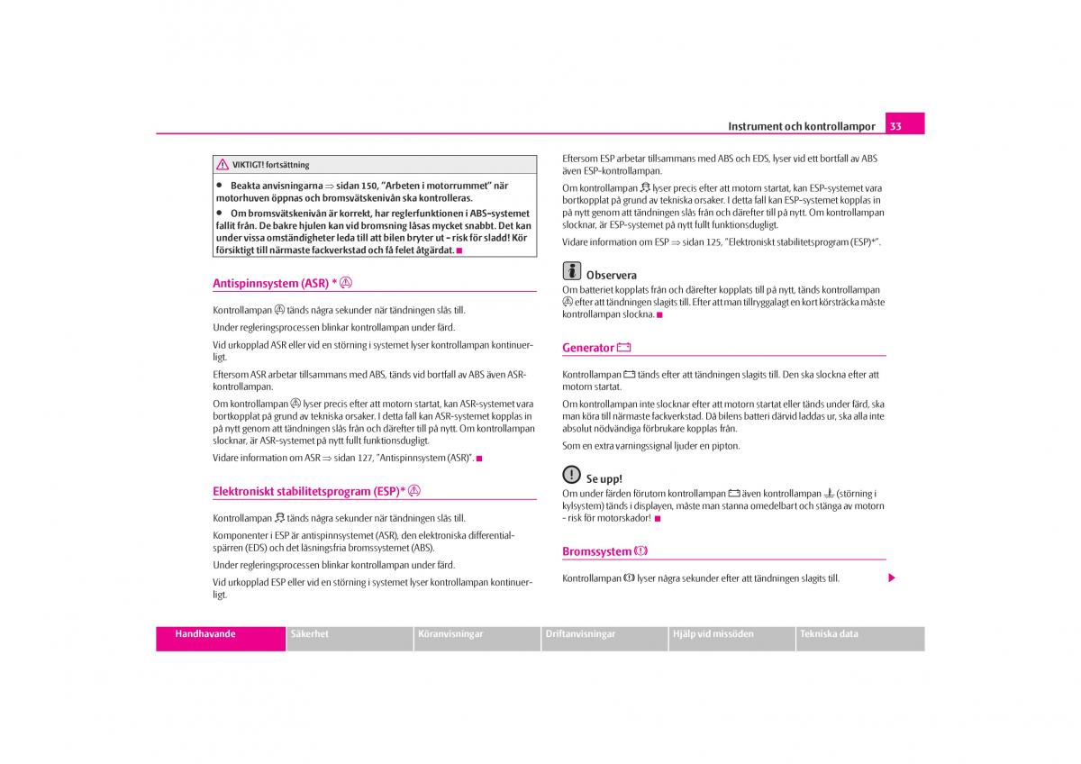 Skoda Octavia I 1 instruktionsbok / page 34