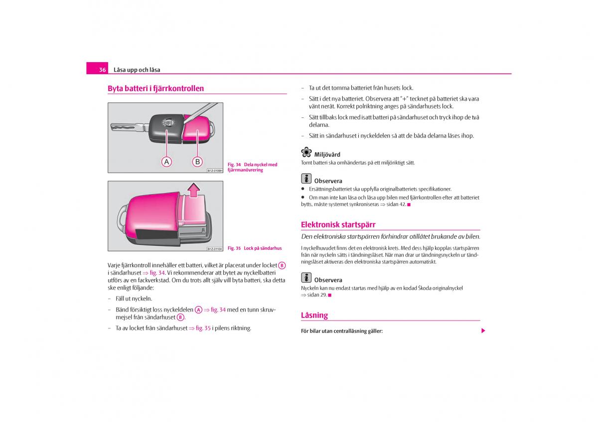 Skoda Octavia I 1 instruktionsbok / page 37