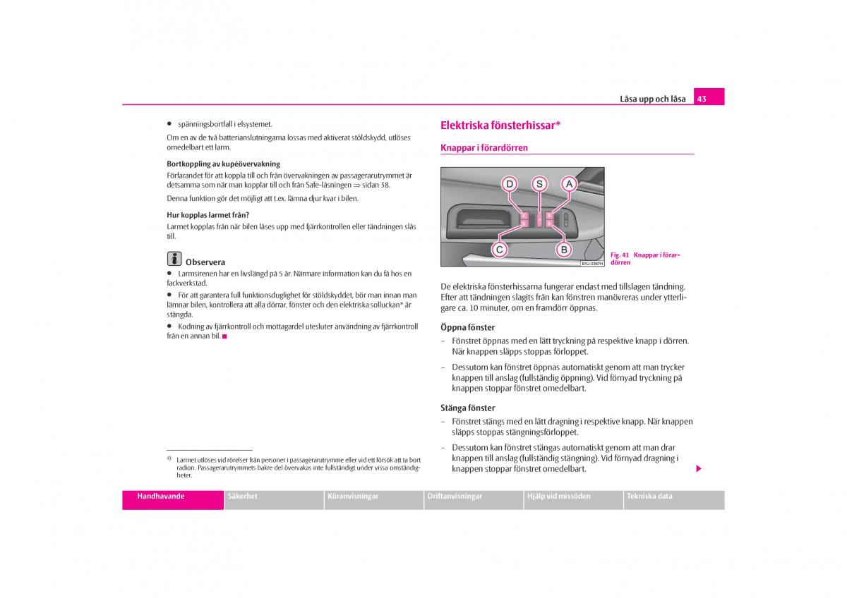 Skoda Octavia I 1 instruktionsbok / page 44