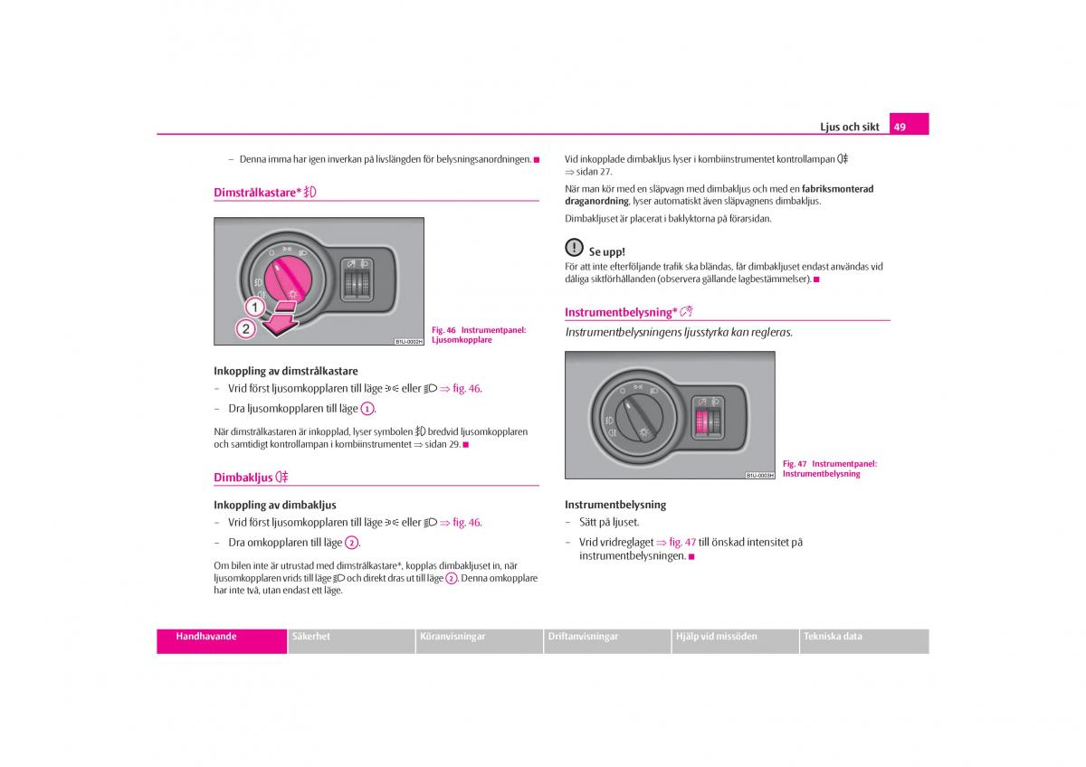 Skoda Octavia I 1 instruktionsbok / page 50