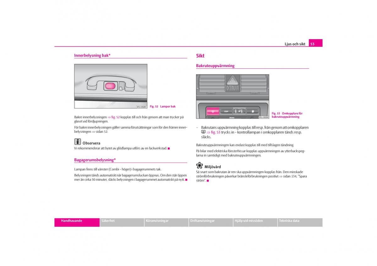 Skoda Octavia I 1 instruktionsbok / page 54