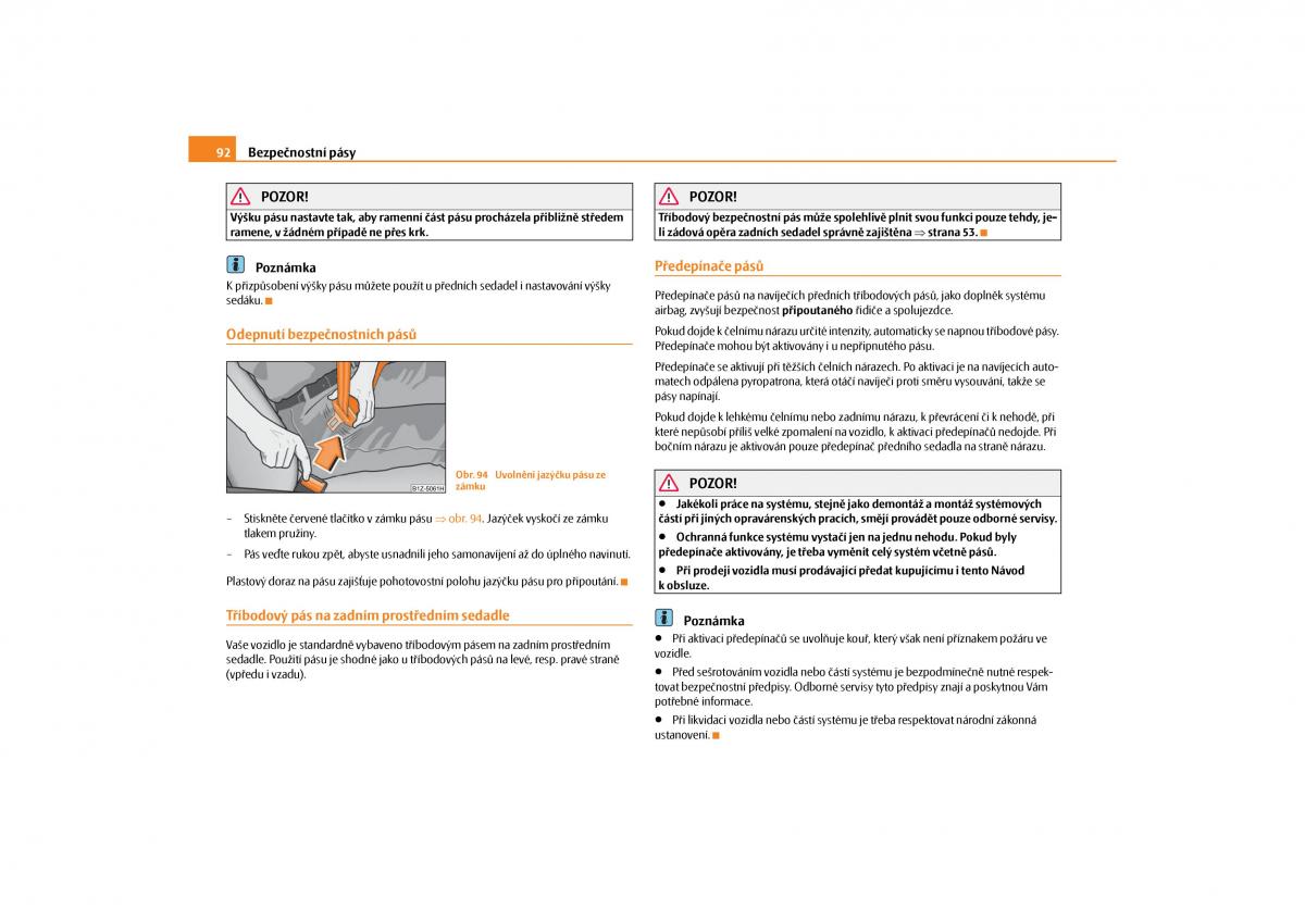 Skoda Octavia II 2 navod k obsludze / page 93