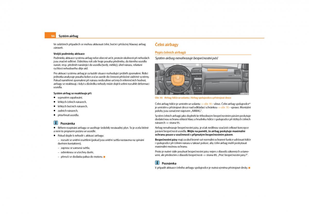 Skoda Octavia II 2 navod k obsludze / page 95