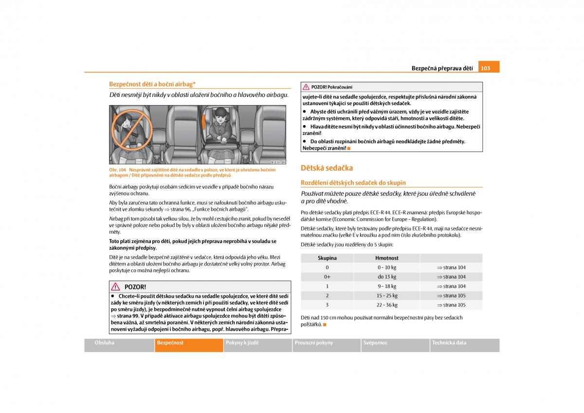 Skoda Octavia II 2 navod k obsludze / page 104