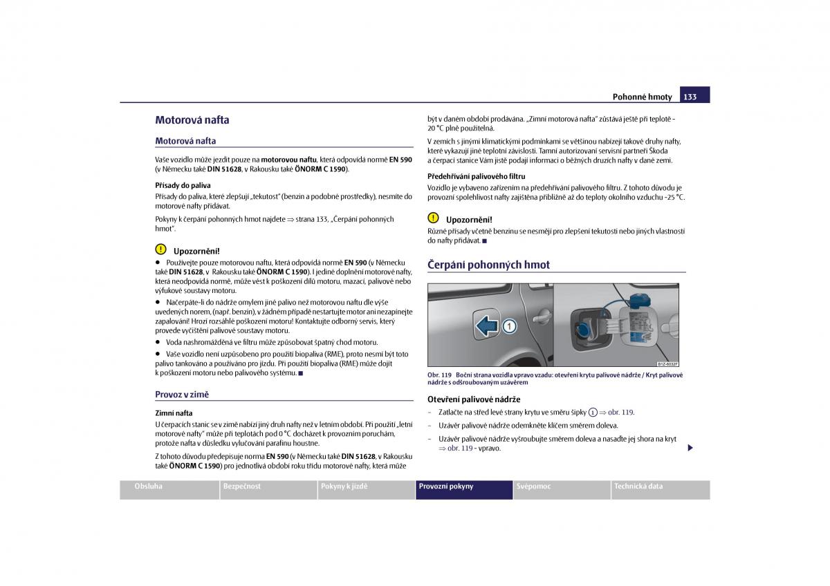 Skoda Octavia II 2 navod k obsludze / page 134